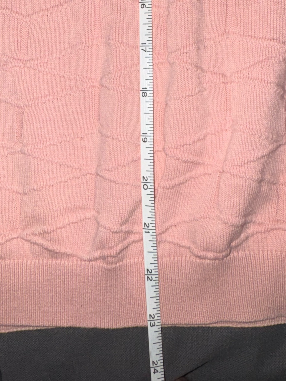 Kamiseta Pink Textured Short Sleeve Knit Sweater Top Size L For layering in Fall - Picture 5 of 11